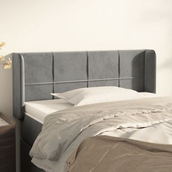 Cabecero Cama | Panel De Cabecera De Terciopelo Gris Claro 103x16x78/88 Cm Cfw7363627