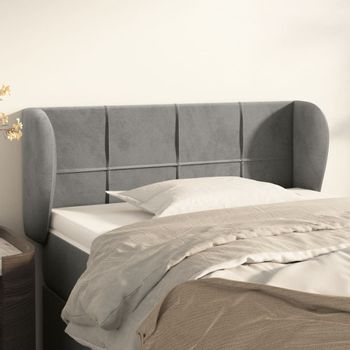 Cabecero Cama | Panel De Cabecera De Terciopelo Gris Claro 103x23x78/88 Cm Cfw1779598