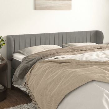 Cabecero Cama | Panel De Cabecera De Terciopelo Gris Claro 163x23x78/88 Cm Cfw4135153