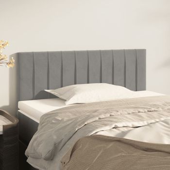 Cabecero Cama | Panel De Cabecera De Terciopelo Gris Claro 90x5x78/88 Cm Cfw6850102