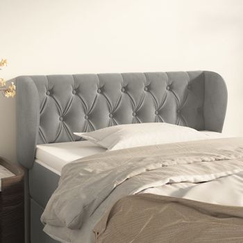 Cabecero Cama | Panel De Cabecera De Terciopelo Gris Claro 93x23x78/88 Cm Cfw6256640