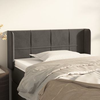 Cabecero Cama | Panel De Cabecera De Terciopelo Gris Oscuro 103x16x78/88 Cm Cfw9916440