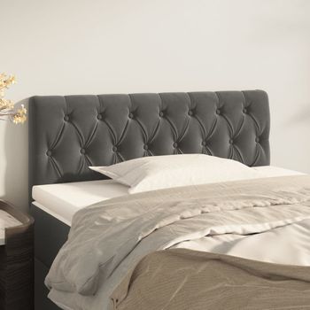 Cabecero Cama | Panel De Cabecera De Terciopelo Gris Oscuro 90x7x78/88 Cm Cfw8362043