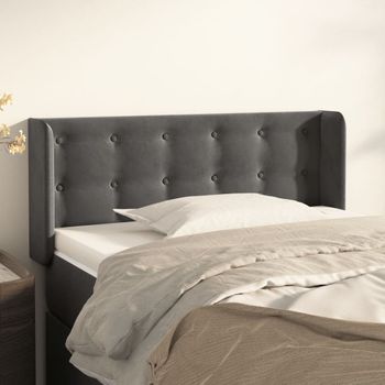 Cabecero Cama | Panel De Cabecera De Terciopelo Gris Oscuro 93x16x78/88 Cm Cfw3234639