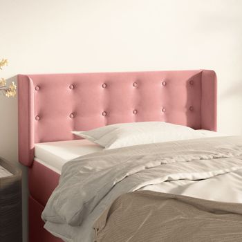 Cabecero Cama | Panel De Cabecera De Terciopelo Rosa 103x16x78/88 Cm Cfw4422072