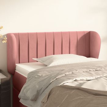 Cabecero Cama | Panel De Cabecera De Terciopelo Rosa 103x23x78/88 Cm Cfw4662779