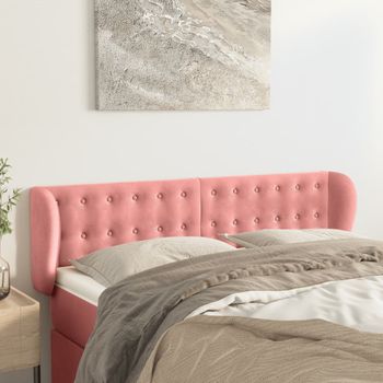 Cabecero Cama | Panel De Cabecera De Terciopelo Rosa 147x23x78/88 Cm Cfw9625151