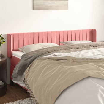 Cabecero Cama | Panel De Cabecera De Terciopelo Rosa 183x16x78/88 Cm Cfw8214519