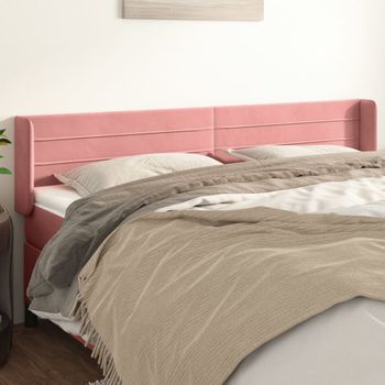 Cabecero Cama | Panel De Cabecera De Terciopelo Rosa 183x16x78/88 Cm Cfw1549374