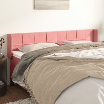 Cabecero Cama | Panel De Cabecera De Terciopelo Rosa 183x16x78/88 Cm Cfw6249613