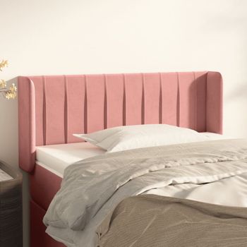 Cabecero Cama | Panel De Cabecera De Terciopelo Rosa 83x16x78/88 Cm Cfw7115723