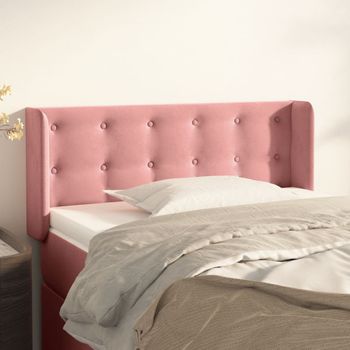 Cabecero Cama | Panel De Cabecera De Terciopelo Rosa 93x16x78/88 Cm Cfw9969222