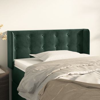 Cabecero Cama | Panel De Cabecera De Terciopelo Verde Oscuro 103x16x78/88 Cm Cfw5993170