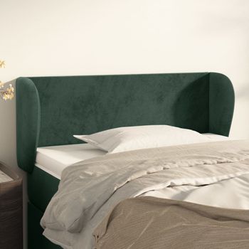 Cabecero Cama | Panel De Cabecera De Terciopelo Verde Oscuro 103x23x78/88 Cm Cfw9222287