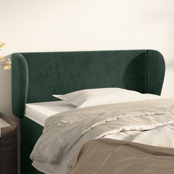 Cabecero Cama | Panel De Cabecera De Terciopelo Verde Oscuro 83x23x78/88 Cm Cfw7120106