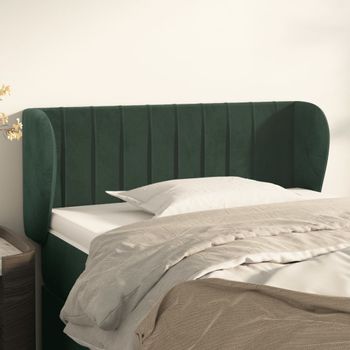 Cabecero Cama | Panel De Cabecera De Terciopelo Verde Oscuro 83x23x78/88 Cm Cfw6921522