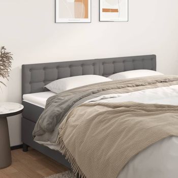 Juego De 2 Cabeceros Cama | Panel De Cabecera De Cuero Sintético Gris 80x5x78/88 Cm Cfw5597815