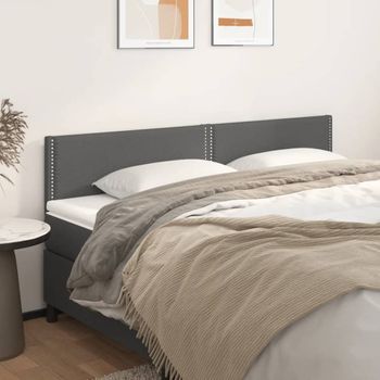 Juego De 2 Cabeceros Cama | Panel De Cabecera De Cuero Sintético Gris 90x5x78/88cm Cfw4057774