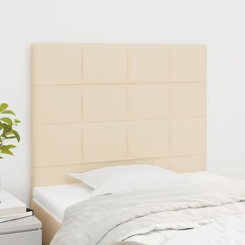 Juego De 2 Cabeceros Cama | Panel De Cabecera De Tela Color Crema 100x5x78/88 Cm Cfw3510344