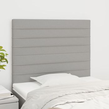 Juego De 2 Cabeceros Cama | Panel De Cabecera De Tela Gris Claro 80x5x78/88 Cm Cfw5841840