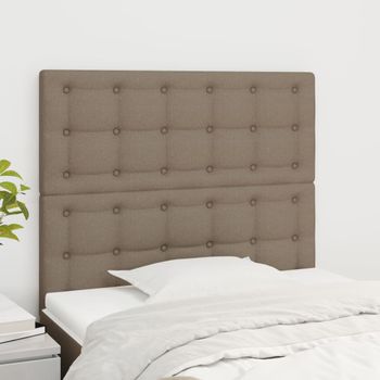 Juego De 2 Cabeceros Cama | Panel De Cabecera De Tela Gris Taupe 100x5x78/88 Cm Cfw2641142