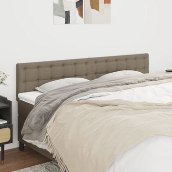 Juego De 2 Cabeceros Cama | Panel De Cabecera De Tela Gris Taupe 100x5x78/88 Cm Cfw9893188