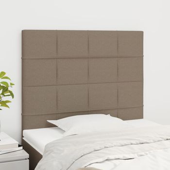 Juego De 2 Cabeceros Cama | Panel De Cabecera De Tela Gris Taupe 100x5x78/88 Cm Cfw1897879