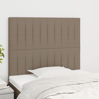 Juego De 2 Cabeceros Cama | Panel De Cabecera De Tela Gris Taupe 90x5x78/88 Cm Cfw2133061