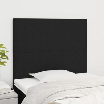 Juego De 2 Cabeceros Cama | Panel De Cabecera De Tela Negro 80x5x78/88 Cm Cfw3232884