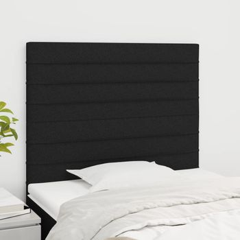 Juego De 2 Cabeceros Cama | Panel De Cabecera De Tela Negro 80x5x78/88 Cm Cfw5515212