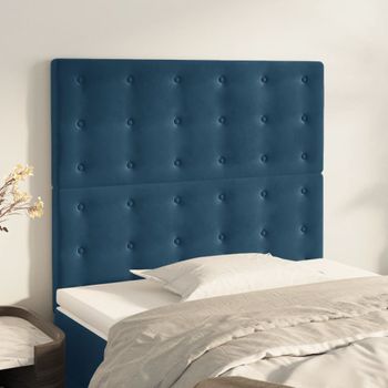 Juego De 2 Cabeceros Cama | Panel De Cabecera De Terciopelo Azul Oscuro 90x5x78/88 Cm Cfw5939542