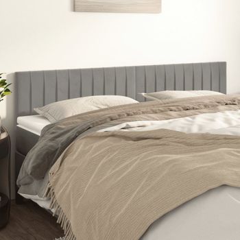 Juego De 2 Cabeceros Cama | Panel De Cabecera De Terciopelo Gris Claro 80x5x78/88 Cm Cfw3484630