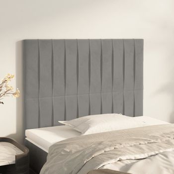 Juego De 2 Cabeceros Cama | Panel De Cabecera De Terciopelo Gris Claro 80x5x78/88 Cm Cfw8062351