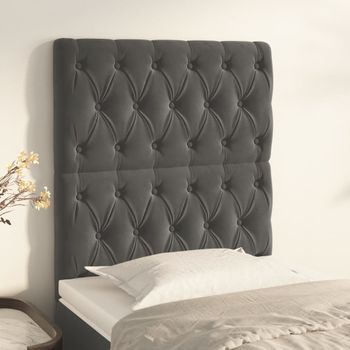 Juego De 2 Cabeceros Cama | Panel De Cabecera De Terciopelo Gris Oscuro 80x7x78/88 Cm Cfw7946038