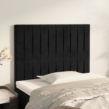 Juego De 2 Cabeceros Cama | Panel De Cabecera De Terciopelo Negro 90x5x78/88 Cm Cfw2201780