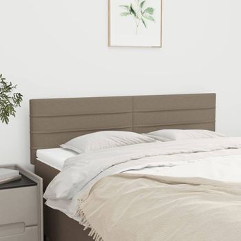 Juego De 2 Cabeceros Cama | Panel De Cabecera Tela Gris Taupe 72x5x78/88 Cm Cfw4232861