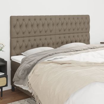 Juego De 4 Cabeceros Cama | Panel De Cabecera De Tela Gris Taupe 100x7x78/88 Cm Cfw6711739