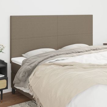 Juego De 4 Cabeceros Cama | Panel De Cabecera De Tela Gris Taupe 90x5x78/88 Cm Cfw4186707