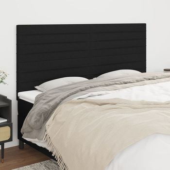 Juego De 4 Cabeceros Cama | Panel De Cabecera De Tela Negro 80x5x78/88 Cm Cfw7153314