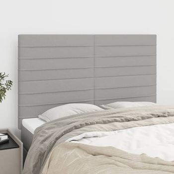 Juego De 4 Cabeceros Cama | Panel De Cabecera Tela Gris Claro 72x5x78/88 Cm Cfw3030533