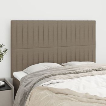 Juego De 4 Cabeceros Cama | Panel De Cabecera Tela Gris Taupe 72x5x78/88 Cm Cfw3418394