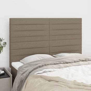 Juego De 4 Cabeceros Cama | Panel De Cabecera Tela Gris Taupe 72x5x78/88 Cm Cfw2068319