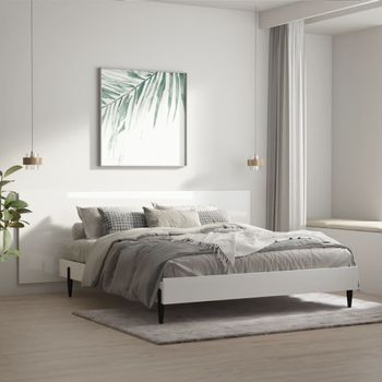 Cabecero Cama | Panel De Cabecera Madera Contrachapada Blanco Brillo 240x1,5x80 Cm Cfw745881