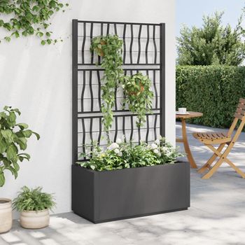 Jardinera | Macetero Con Enrejado Pp Gris Oscuro 80x36x140 Cm Cfw3814530