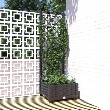 Jardinera | Macetero Con Enrejado Pp Negro 40x40x121,5 Cm Cfw2549873