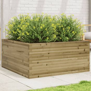 Jardinera | Macetero De Madera De Pino Impregnada 100x100x46 Cm Cfw2635175