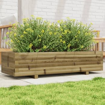 Jardinera | Macetero De Madera De Pino Impregnada 110x40x26,5 Cm Cfw9123441