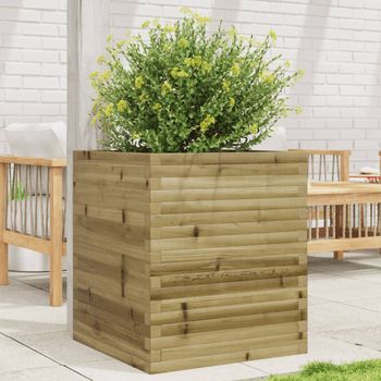 Jardinera | Macetero De Madera De Pino Impregnada 60x60x68,5 Cm Cfw4659692