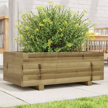 Jardinera | Macetero De Madera De Pino Impregnada 70x40x26,5 Cm Cfw5427569