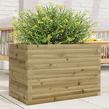 Jardinera | Macetero De Madera De Pino Impregnada 70x40x46 Cm Cfw7256689